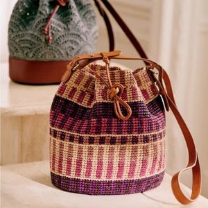 Sezane Multicolor Woven Crossbody Bag